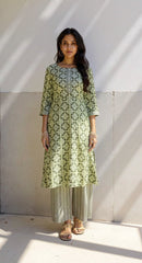 MINT GREEN COLOURED WOMEN'S VISCOSE RAYON KURTA WITH DUPATTA SET