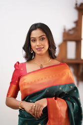 Floral Zari Silk Blend Banarasi Saree