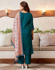 RAMA COLOURED WOMEN'S VISCOSE RAYON KURTA WITH DUPATTA SET