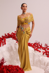 Albela wrap drape skirt with jacket