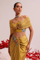 Albela wrap drape skirt with jacket