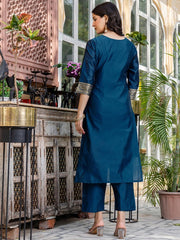 SKYLEE Women’s Floral Woven Silk Blend Kurta Set with Trousers & Dupatta | Indian Ethnic Wear | Party & Festive Outfit Malaysia