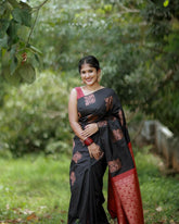 THE BANARASI SAREEIS MADE UP OF SILK THREADS WOVEN USING
