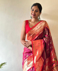 FEATURING PURE SILK THREADS WOVEN WITH INTRICATE TECHNIQUES BANARASI SAREE