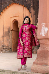 CHEERY PINK COLOURED TREDITIONAL WEAR KURTA SET