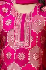 CHEERY PINK COLOURED TREDITIONAL WEAR KURTA SET