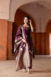 COFFEE COLOURED TREDITIONAL WEAR KURTA SET