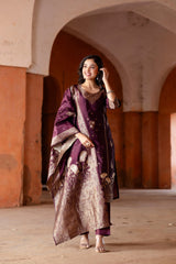 COFFEE COLOURED TREDITIONAL WEAR KURTA SET