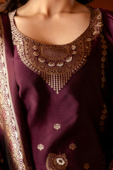 COFFEE COLOURED TREDITIONAL WEAR KURTA SET