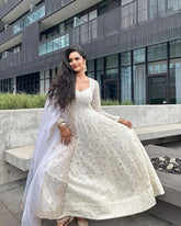 THREAD AND SEQUENCE WORK WHITE COLOR ANARKALI GOWN ₹5,999.00 ₹2,999.00