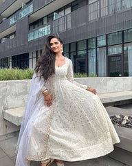 THREAD AND SEQUENCE WORK WHITE COLOR ANARKALI GOWN ₹5,999.00 ₹2,999.00