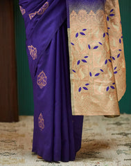 Premium Woven Silk Saree for Women | Dark Green & Maroon Traditional Indian Saree with Copper Zari Work | Wedding & Party Wear Saree Malaysia Online Shopping