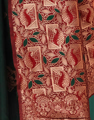 Elegant Dark Purple & Beige Woven Silk Saree for Women | Traditional Indian Banarasi Style Saree with Unstitched Blouse | Wedding & Party Wear Saree Malaysia