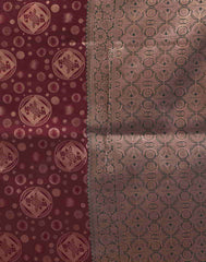 Banarasi Silk Blend Saree for Women | Maroon & Dark Green Woven Saree with Golden Border | Indian Traditional Saree with Blouse Piece | Party Wear Saree Malaysia Online Shopping