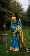 THE BANARASI SAREEIS MADE UP OF SILK THREADS WOVEN USING