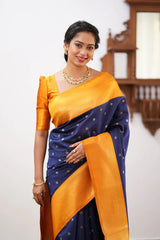 Floral Zari Silk Blend Banarasi Saree