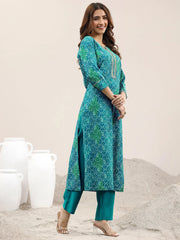 RAMA COLOURED WOMEN'S VISCOSE RAYON KURTA WITH DUPATTA SET