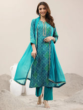 RAMA COLOURED WOMEN'S VISCOSE RAYON KURTA WITH DUPATTA SET