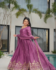 Chinon Embroidered New Latest Designer Trendy Gown