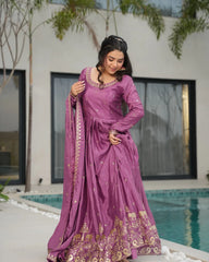 Chinon Embroidered New Latest Designer Trendy Gown