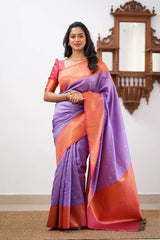 Floral Zari Silk Blend Banarasi Saree