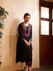 Rubaab Chikankari Rayon Straight Kurta Set | Festive & Office Wear | Premium 14KG Rayon | Malaysia Online Shopping