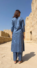 BLUE COLOURED WOMEN'S POLYSTER KURTA WITH DUPATTA SET