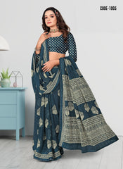 Woven Jacquard Butta Georgette saree with blouse for women
