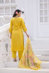 YELLOW COLOURED TREDITIONAL WEAR KURTA SET