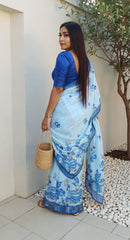 DIGITAL PRINTED COTTON SAREE