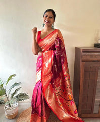 FEATURING PURE SILK THREADS WOVEN WITH INTRICATE TECHNIQUES BANARASI SAREE