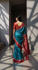 THE BANARASI SAREEIS MADE UP OF SILK THREADS WOVEN USING