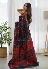 KASHMIRI WEAVING MULTIPLE COLOR THREAD WEAVING PURE ZARI WEAVING