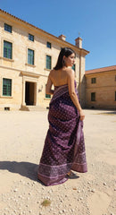 PURPLE DIGITAL PRINTED COTTON SAREE