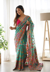 KASHMIRI WEAVING MULTIPLE COLOR THREAD WEAVING PURE ZARI WEAVING RAMA