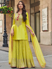 Lime green sharara suit
