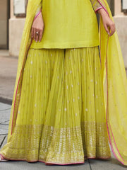 Lime green sharara suit