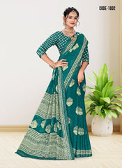 Jacquard Butta woven border Georgette saree with blouse for women