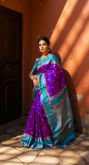 THE BANARASI SAREEIS MADE UP OF SILK THREADS WOVEN USING