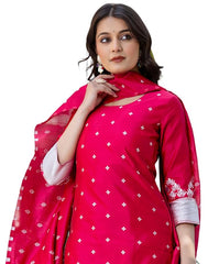 SIRIL Women’s Rayon Banarasi Jacquard Kurta Set | Silk Blend Straight Kurta with Pants & Dupatta | Indian Ethnic Wear for Women Malaysia | Party & Festive Wear Kurti Pant Set