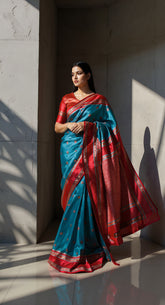 THE BANARASI SAREEIS MADE UP OF SILK THREADS WOVEN USING