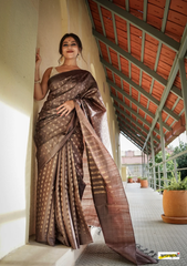 Floral Zari Silk Blend Saree