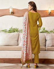 SKYLEE Women Floral Print Straight Kurta Suit Set with Dupatta | Cotton Blend Kurti Pant Set | Indian Ethnic Wear for Women Malaysia