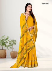 Party wear Zari Weaving Jacquard border Viscose saree with blouse for women