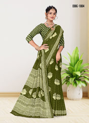 Jacquard Butta woven border Georgette saree with blouse for women