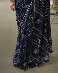 Blue Color Georgette Saree With Sequence Work