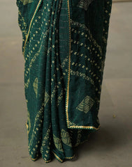 Green Color Georgette Saree With Sequence Work