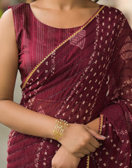maroon Color Georgette Saree With Sequence Work