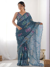 morpice Color georgette Saree With Sequence Work