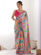 multi Color georgette Saree With Sequence Work